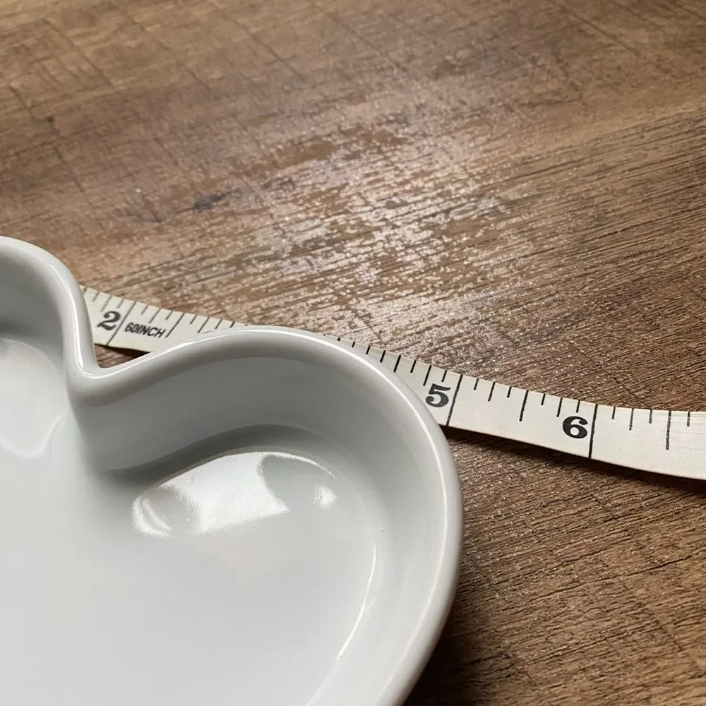 Crate & Barrel White Heart-Shaped Ceramic Dish